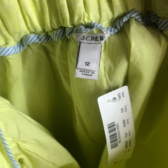 New J. Crew Boardwalk Linen Yellow skirt size 12 - Picture 5 of 8